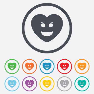 kalp yüz simgesi gülümse. gülen yüz simgesi.