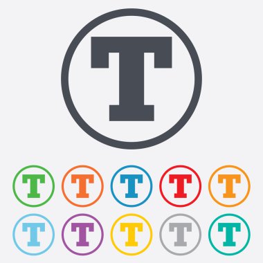 metin düzenleme işareti simgesi. mektup t düğmesi.