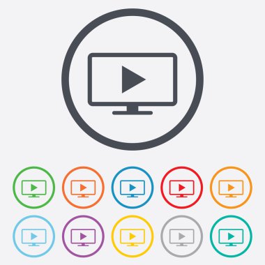 geniş ekran tv modu işareti simgesi. televizyon seti.