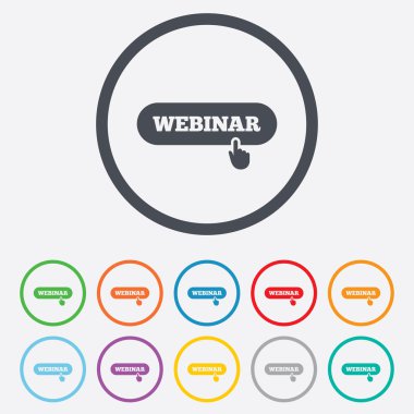 Webinar el işaretçisi işareti simgesi. Web Çalışma