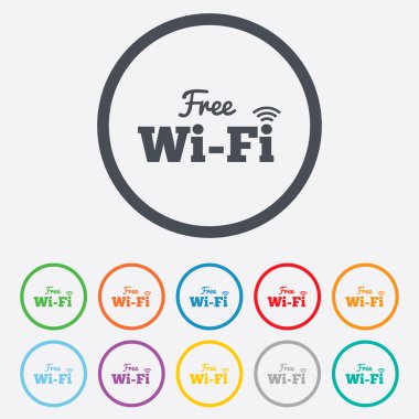 Ücretsiz Wi-Fi işareti. WiFi sembolü. Kablosuz ağ.
