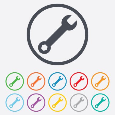 İngiliz anahtarı anahtar işareti simgesi. servis aracı simgesi.