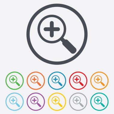 Büyüteç cam işareti simgesi. Yakınlaştırma aracı. Gezinti