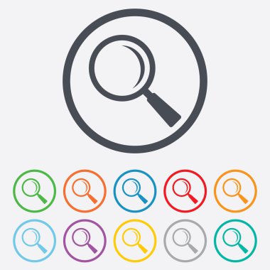 Büyüteç cam işareti simgesi. Yakınlaştırma aracı. Gezinti