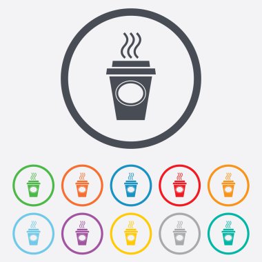 bir kahve işareti simgesi alır. sıcak kahve Kupası.