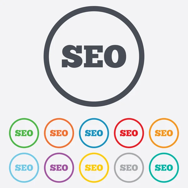 SEO teken pictogram. Search engine optimalisatie symbool. — Stockvector