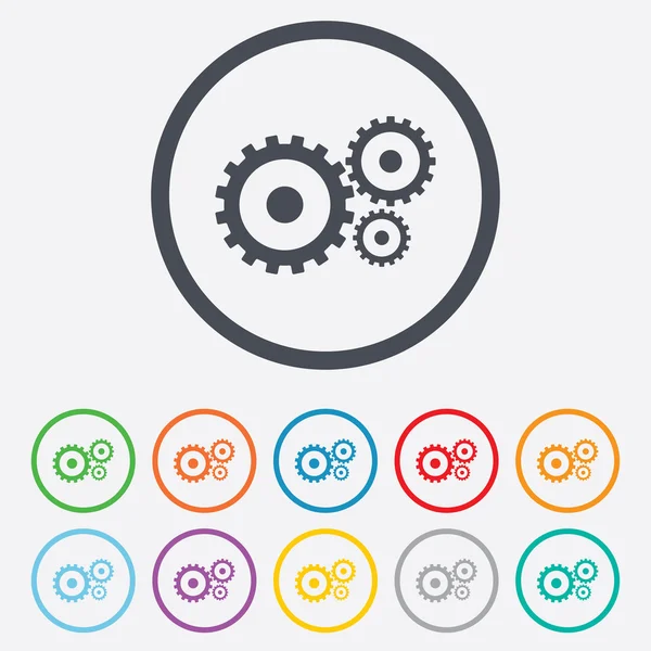 Cog settings sign icon. Cogwheel gear symbol. — Stock Vector