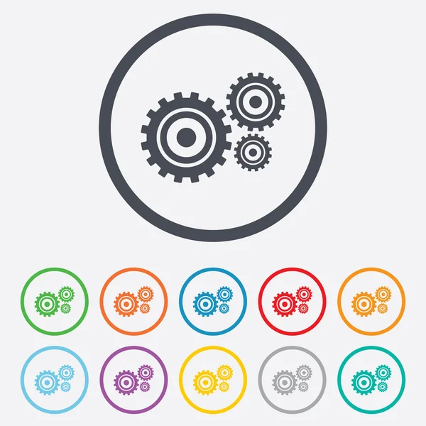 Icono de signo de configuración de engranaje. Cogwheel símbolo de engranaje . — Vector de stock