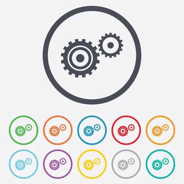 Cog settings sign icon. Cogwheel gear symbol. — Stock Vector