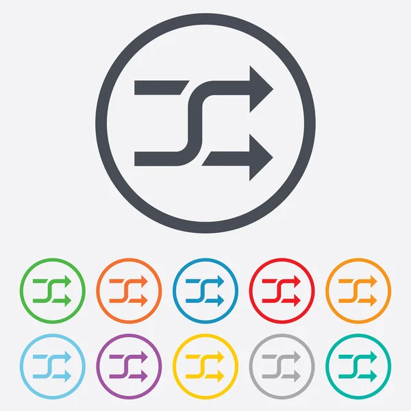 Shuffle tecken ikon. slumpmässiga symbol. — Stock vektor