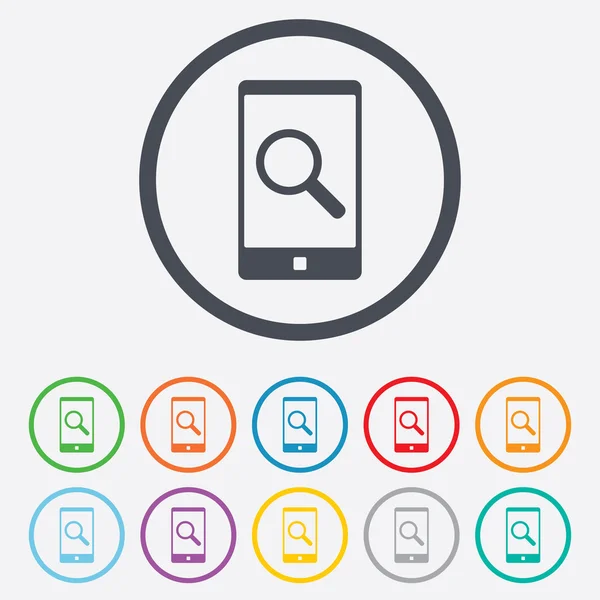 スマート フォンの記号アイコンで検索します。[シンボルを検索します。. — ストックベクタ