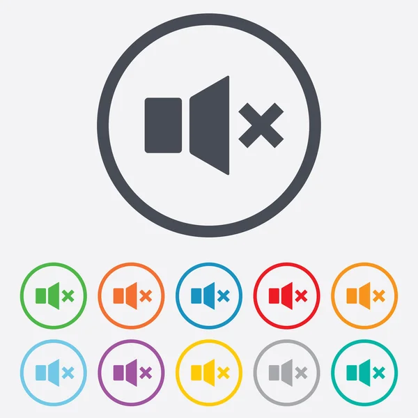 スピーカーをミュート記号アイコン。音象徴. — ストックベクタ