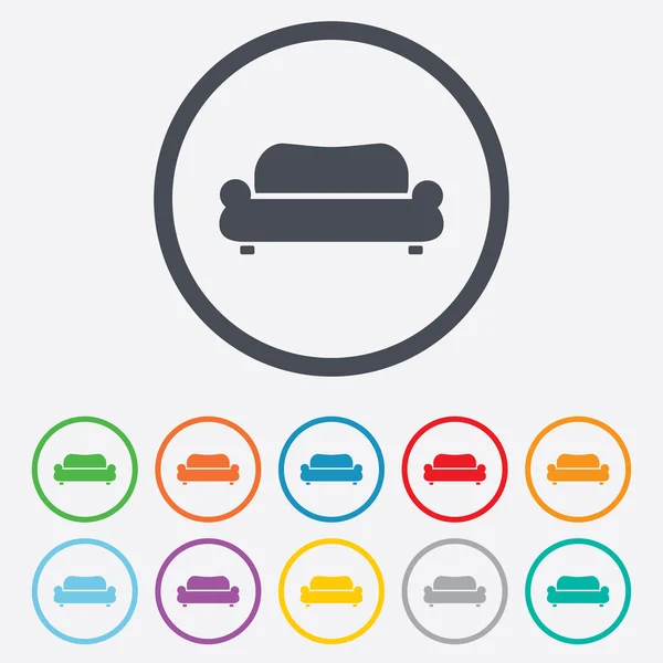 Comfortabele bank pictogram. moderne bank symbool. — Stockvector