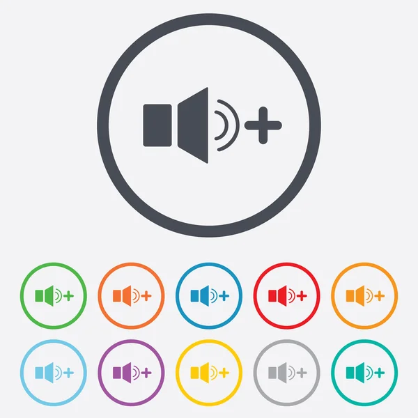 Luidspreker volume luider teken pictogram. geluid symbool. — Stockvector