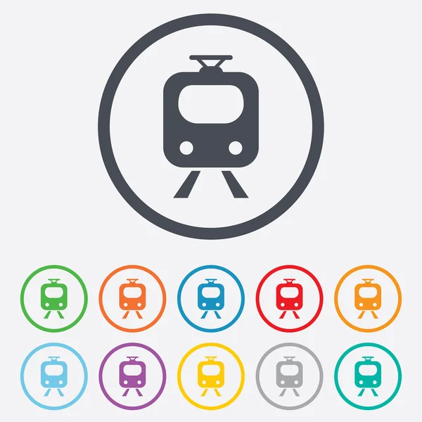 Icono de señal del metro. Tren, símbolo subterráneo . — Vector de stock