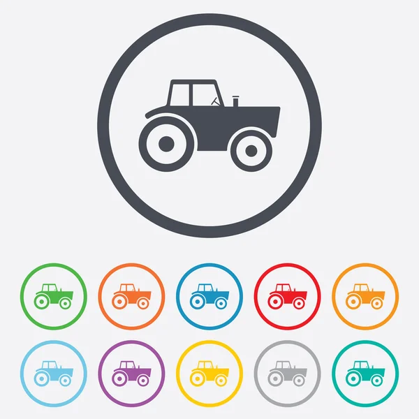 Icono de signo de tractor. Símbolo de industria agrícola . — Vector de stock