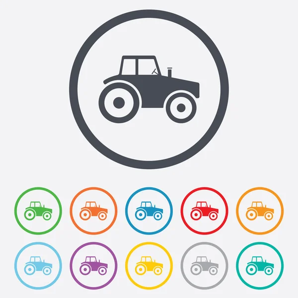 Icono de signo de tractor. Símbolo de industria agrícola . — Vector de stock
