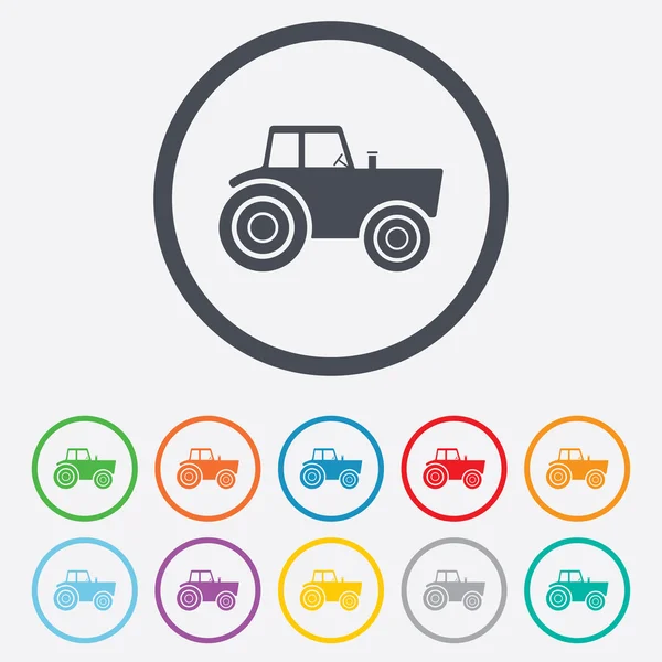 Icono de signo de tractor. Símbolo de industria agrícola . — Vector de stock