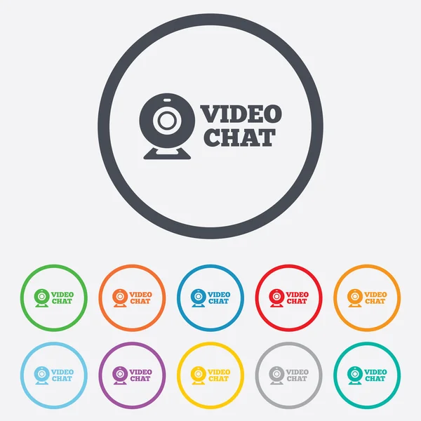 Videochatt tecken ikon. webcam video prat. — Stock vektor