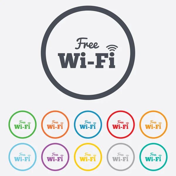 Εγγραφείτε δωρεάν Wi-Fi. WiFi σύμβολο. ασύρματο δίκτυο. — Διανυσματικό Αρχείο