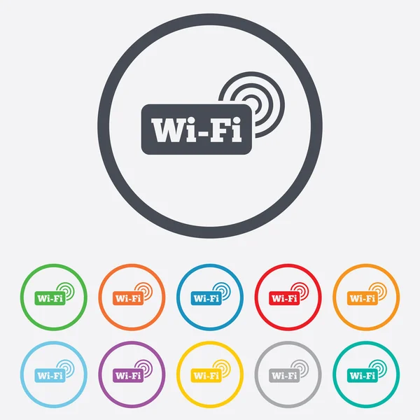 無料の wifi の標識です。wifi のシンボルです。ワイヤレス ネットワーク. — ストックベクタ