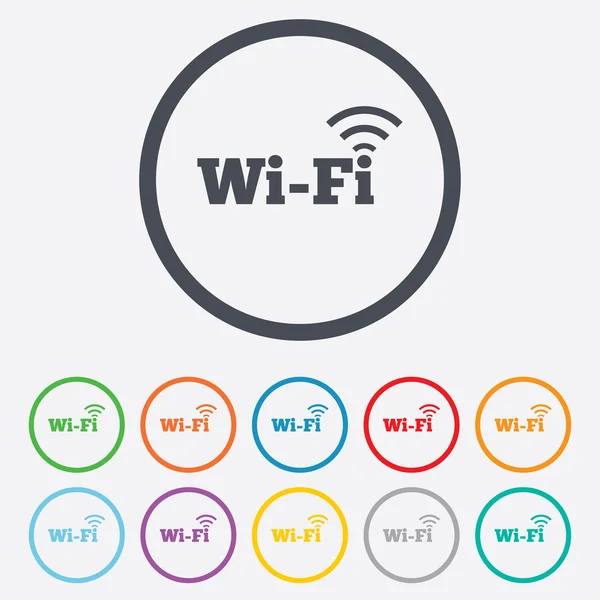 無料の wifi の標識です。wifi のシンボルです。ワイヤレス ネットワーク. — ストックベクタ