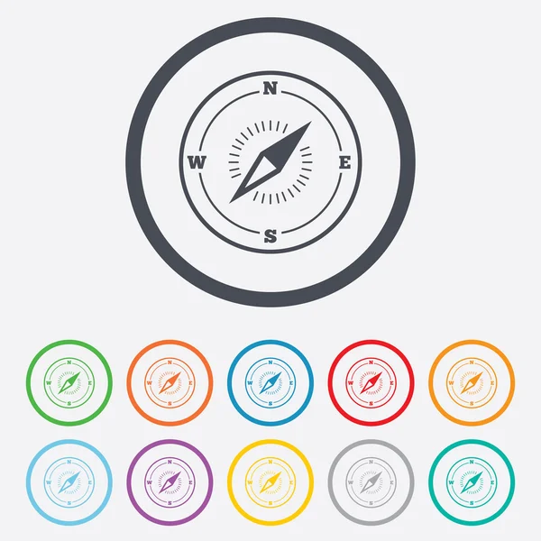 Kompas teken pictogram. Windrose navigatie symbool. — Stockvector