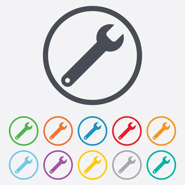 Ikona klíče z klíčových ukazatelů. servisní nástroj symbol. — Stockový vektor