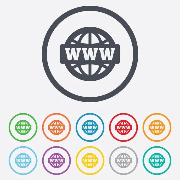 Icono de signo WWW. Símbolo web mundial . — Vector de stock