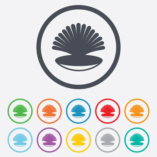 Sea shell tecken ikon. conch symbol. resor-ikonen. — Stock vektor
