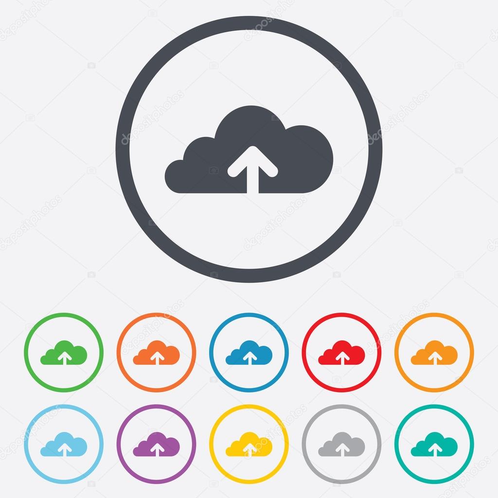 Upload to cloud icon. Upload button.