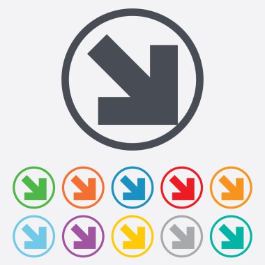 ok işareti simgesi. En yakın düğme. Gezinti simgesi