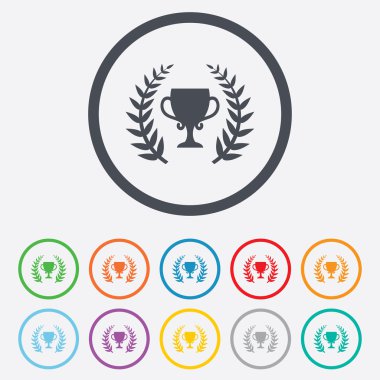 ilk Kupası Ödülü simgesini yerleştirin. ödül kazanan için.