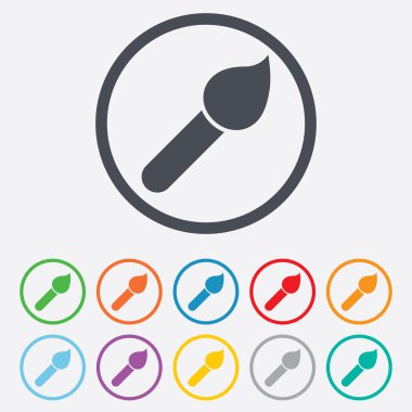 boya fırça işareti simgesi. Sanatçı sembolü.