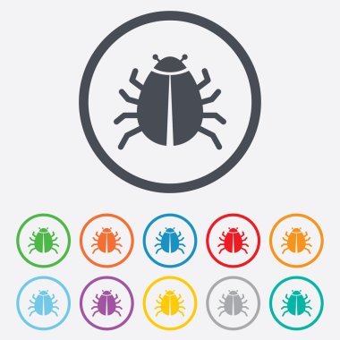 hata işareti simgesi. virüs sembolü. Yazılım hata hata