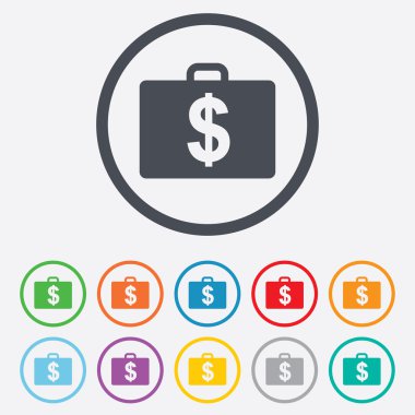 dolar usd işareti ile durum. Evrak Çantası'nı düğmesi.