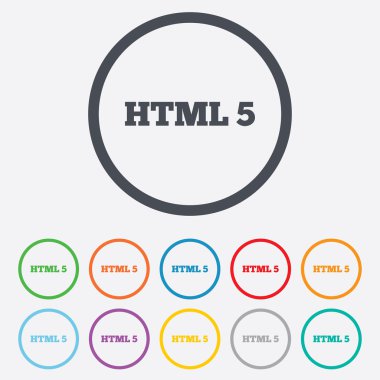 HTML5 işareti simgesi. yeni biçimlendirme dili sembolü.