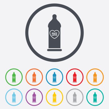 Prezervatif güvenli seks işareti simgesi. bariyer doğum kontrol