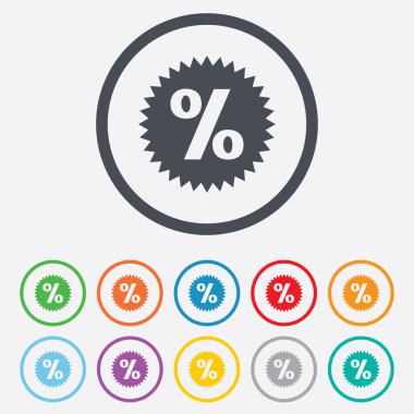 indirim yüzde işareti simgesi. yıldız sembolü.