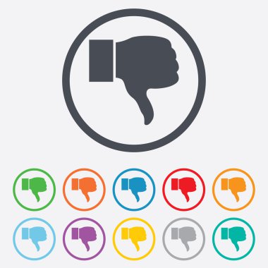 sevmediğim işareti simgesi. el parmak sembol aşağı.