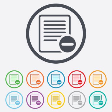 Metin dosya işareti simgesi. Dosya belgesi simgesini sil