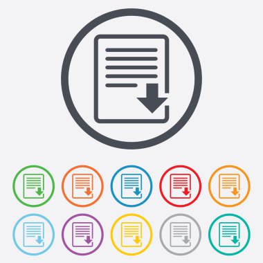 dosya simgesini indirin. Dosyayı belge simgesi.