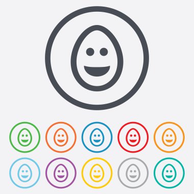 yumurta yüz işareti simgesi gülümse. gülen yüz simgesi.