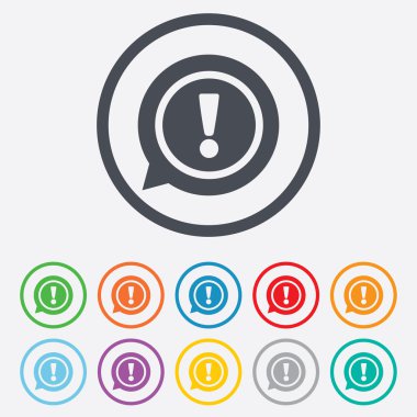 ünlem işareti simgesi. dikkat simgesi.