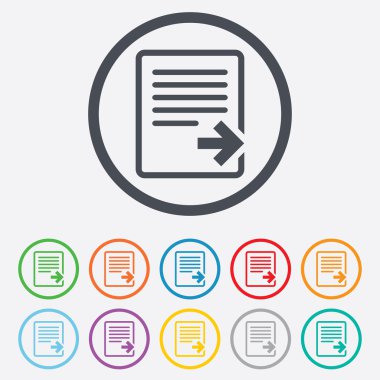 dışa aktarma dosya simgesi. Dosyayı belge simgesi.