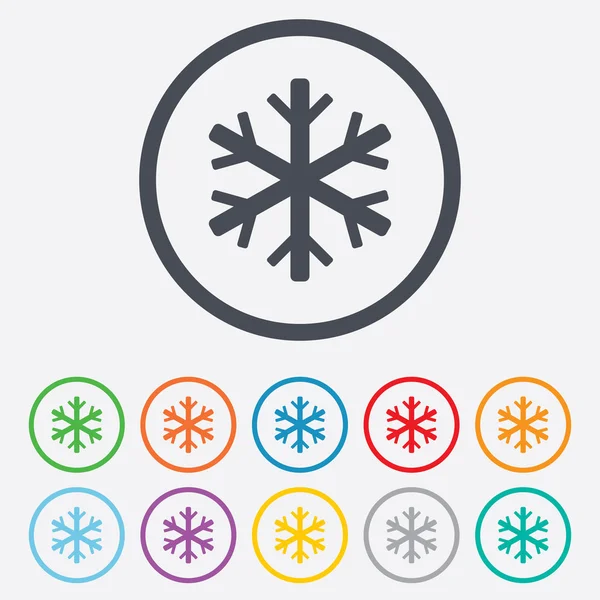 Sneeuwvlok teken pictogram. Air conditioning symbool. — Stockvector