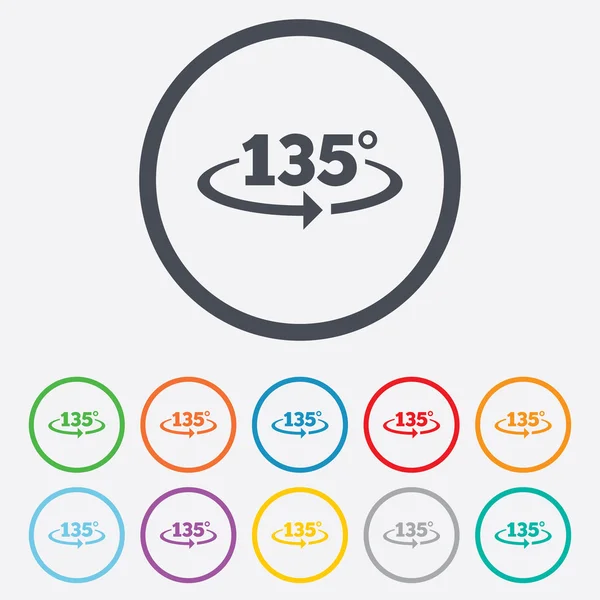 135 graden teken hoeksymbool. meetkunde-wiskunde-symbool — Stockvector