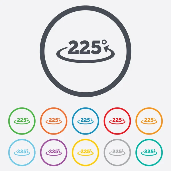Angolo 225 gradi segno icona. Geometria simbolo matematico — Vettoriale Stock