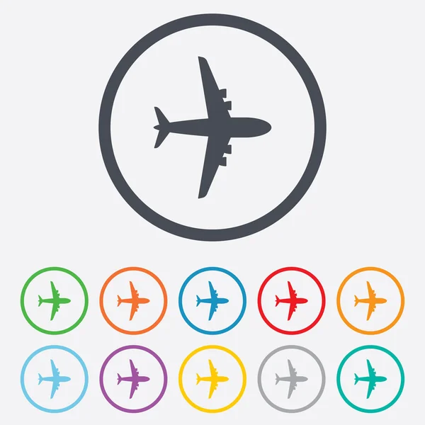 Flugzeugschild. Flugzeug-Symbol. Reise-Ikone. — Stockvektor