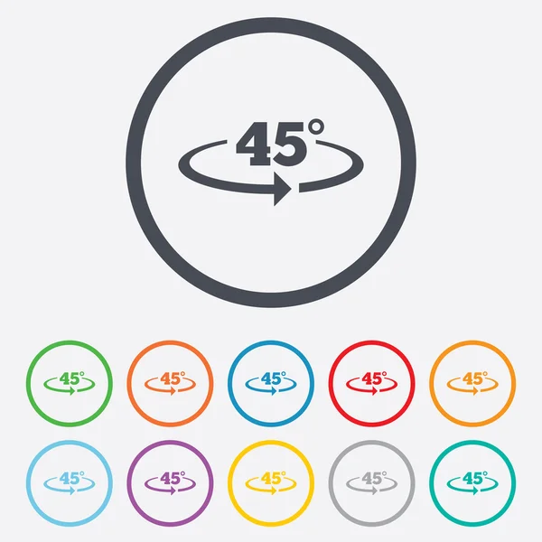 Angolo 45 gradi segno icona. Geometria simbolo matematico — Vettoriale Stock